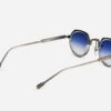 Sunglasses from Sato Eyewear collection Model Revati-T in Color Antique Silver and Crystal with Gradient Blue lenses