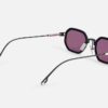 Sunglasses from Sato Eyewear collection Model Timir in Color Black Matte and Platinum with Purple lenses