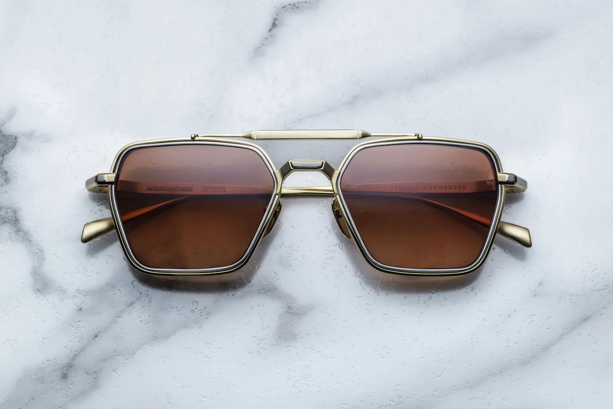 Sunglasses Model Commodore in color Roma with Orange Gradient Lenses from Jacques Marie Mage