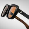 Sunglasses Model Taos in Color Noir X with Orange lenses from Jacques Marie Mage
