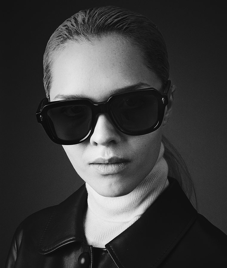 Sunglasses Model Taos in Color Noir X with Orange lenses from Jacques Marie Mage