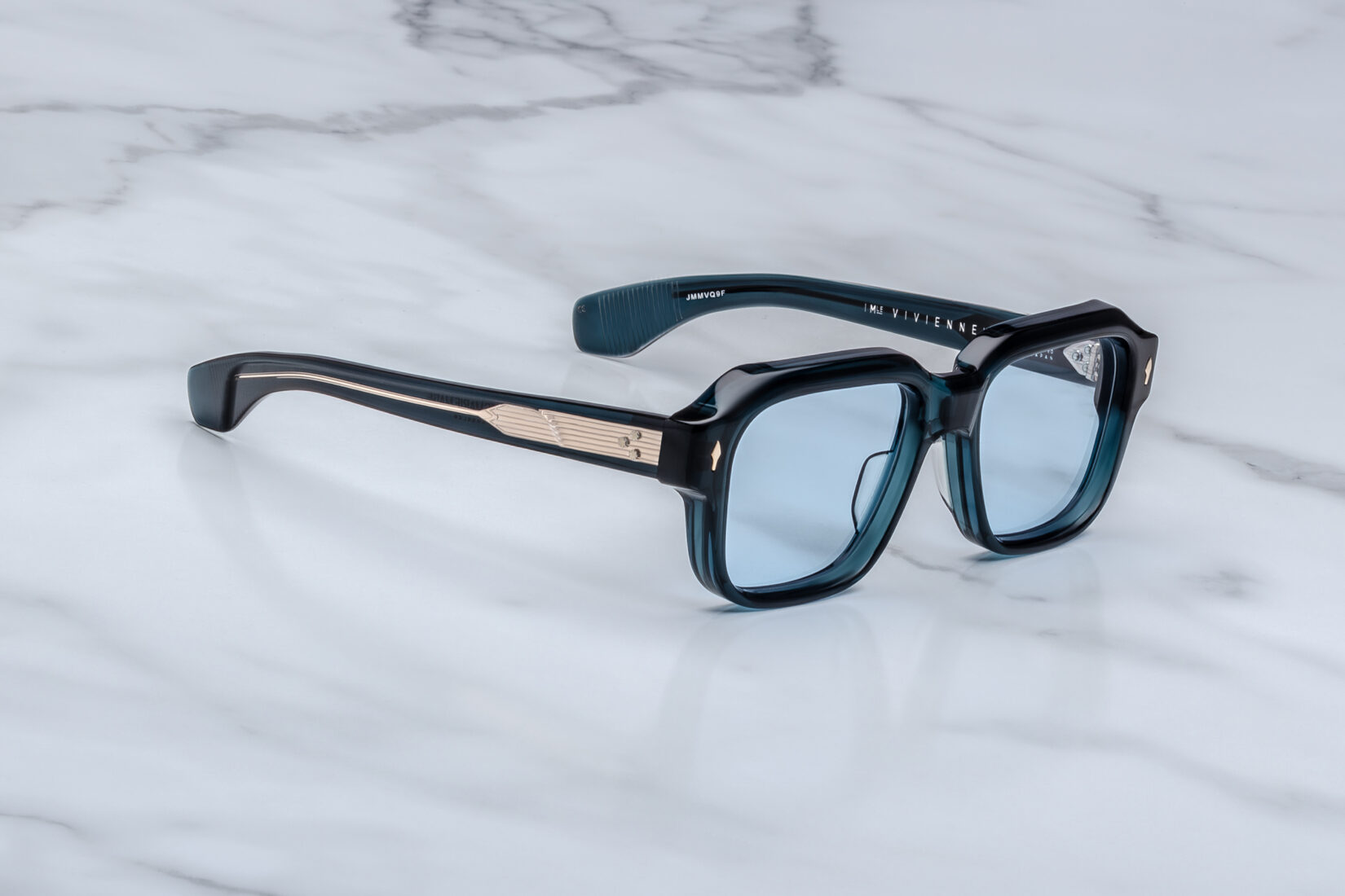 Sunglasses Frame Model Vivienne in Color Indigo with Blue Lenses from Jacques Marie Mage