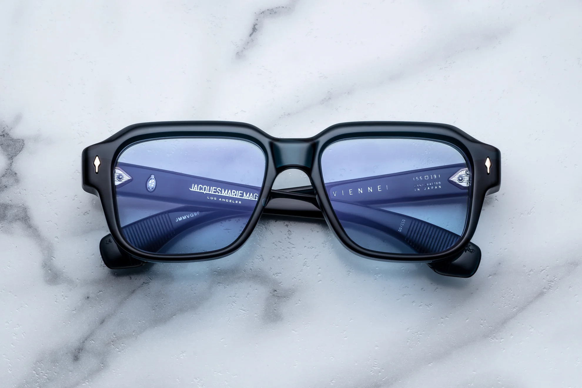 Sunglasses Frame Model Vivienne in Color Indigo with Blue Lenses from Jacques Marie Mage