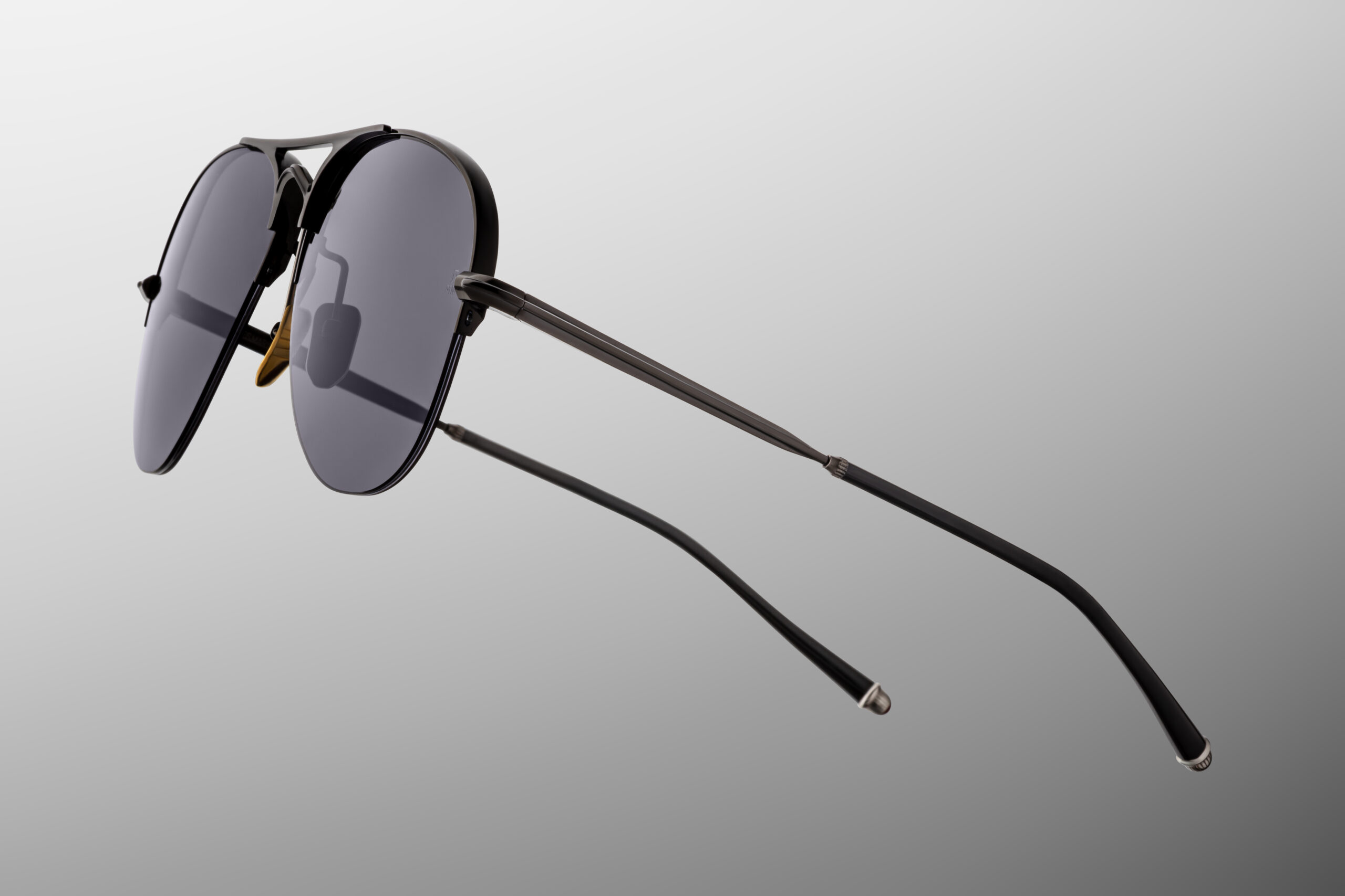 Sunglasses Model Amelia in Color Black with Charcoal Armorlite lenses from Jacques Marie Mage