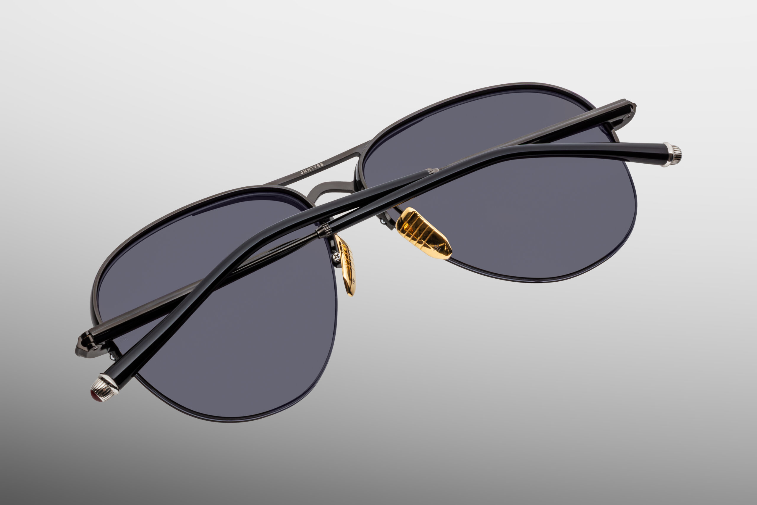 Sunglasses Model Amelia in Color Black with Charcoal Armorlite lenses from Jacques Marie Mage