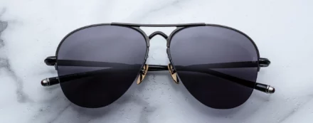 Sunglasses Model Amelia in Color Black with Charcoal Armorlite lenses from Jacques Marie Mage