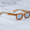 Sunglasses Model Casablanca in Color Cairo with cerulean lenses from Jacques Marie Mage