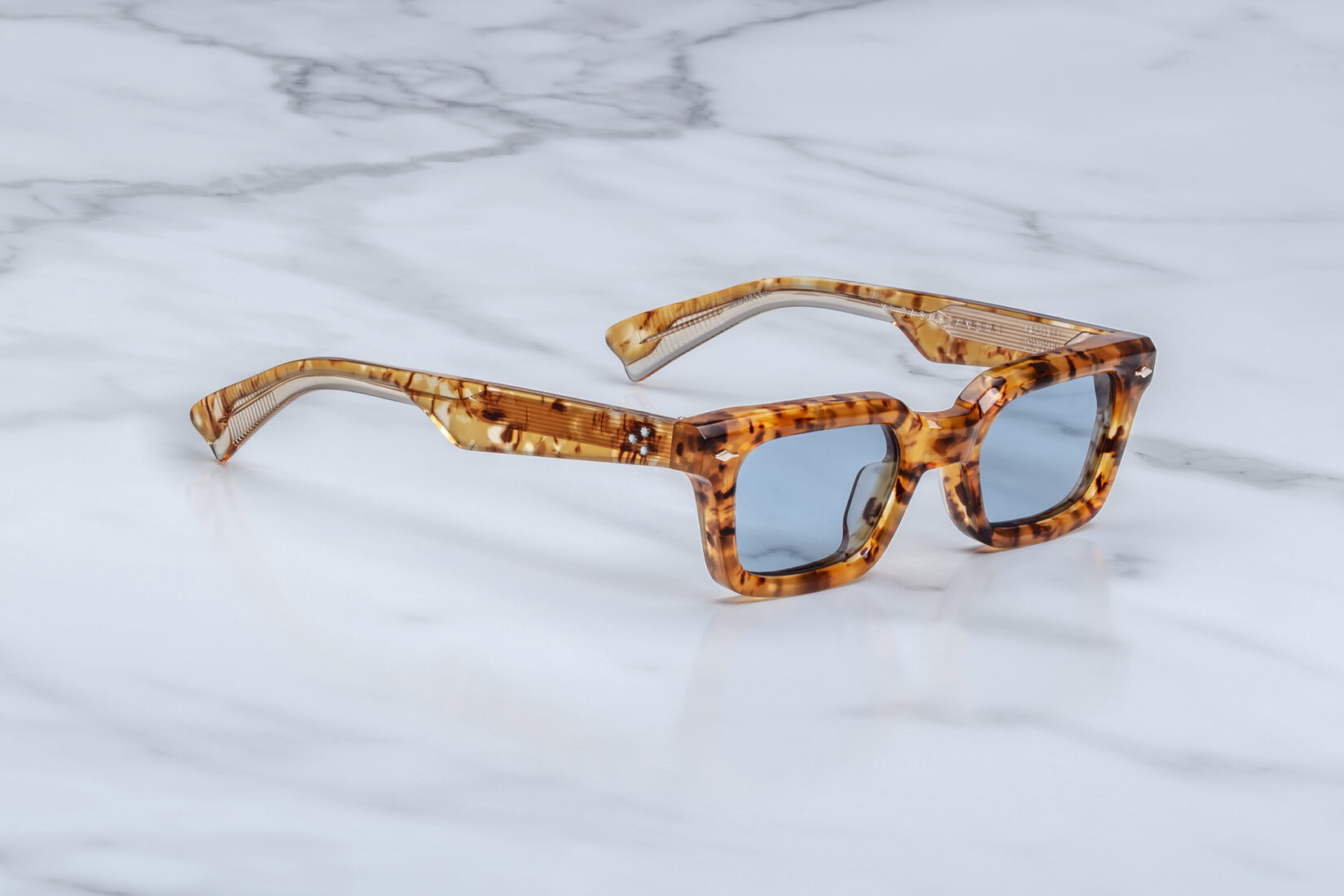 Sunglasses Model Casablanca in Color Cairo with cerulean lenses from Jacques Marie Mage