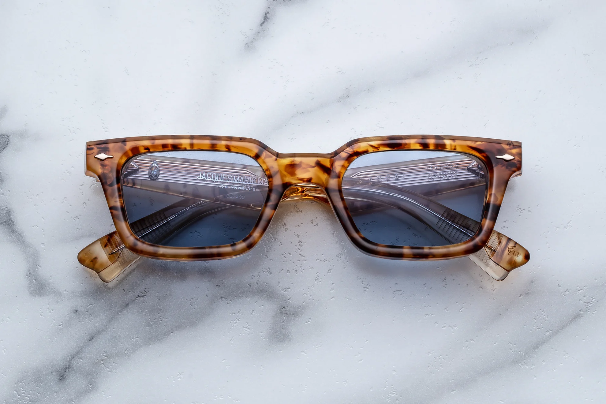 Sunglasses Model Casablanca in Color Cairo with cerulean lenses from Jacques Marie Mage