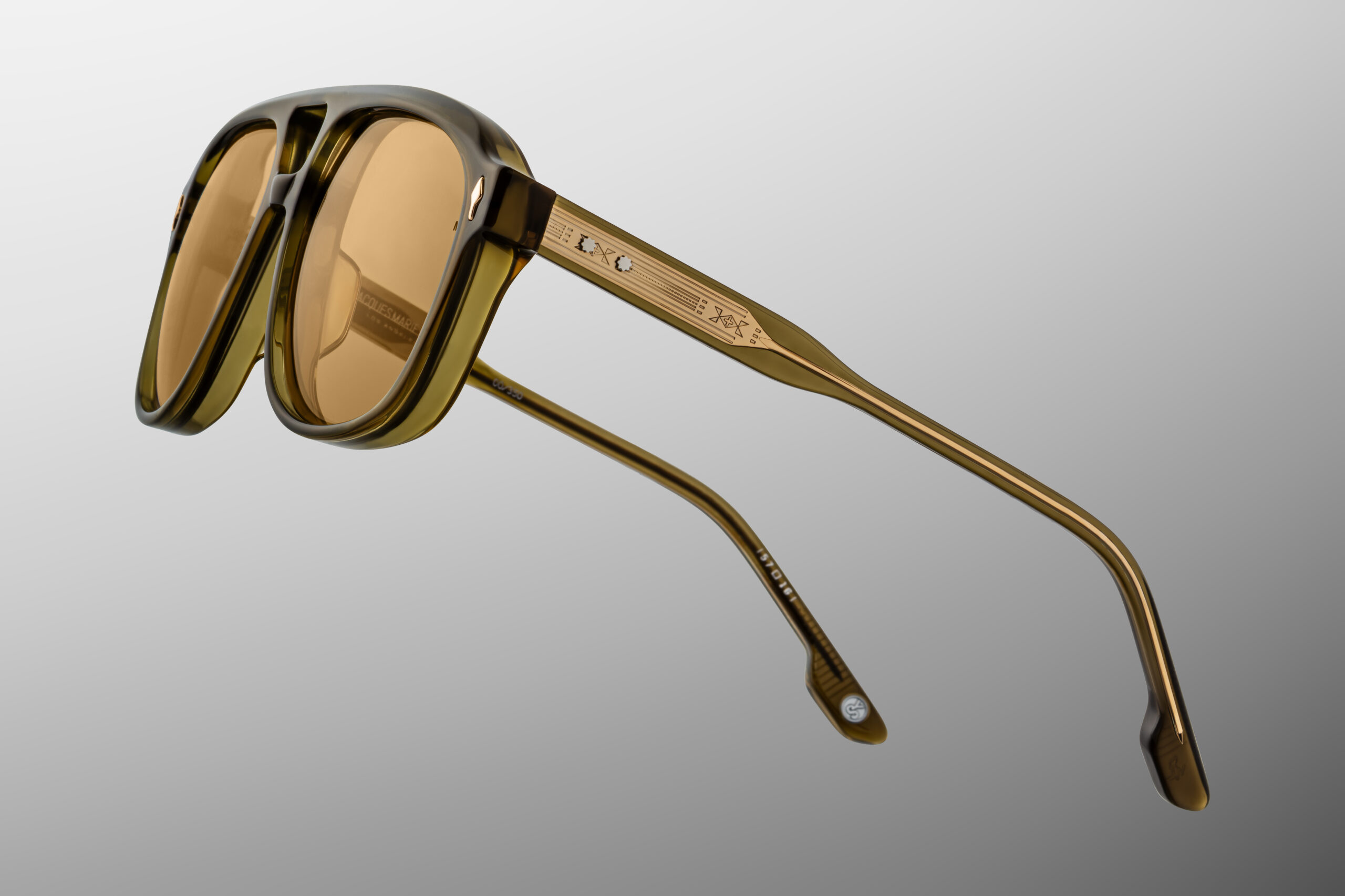 Sunglasses Model Cougar in Color Moss with Dandelion Glass Polarized lenses from Jacques Marie Mage