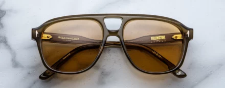 Sunglasses Model Cougar in Color Moss with Dandelion Glass Polarized lenses from Jacques Marie Mage