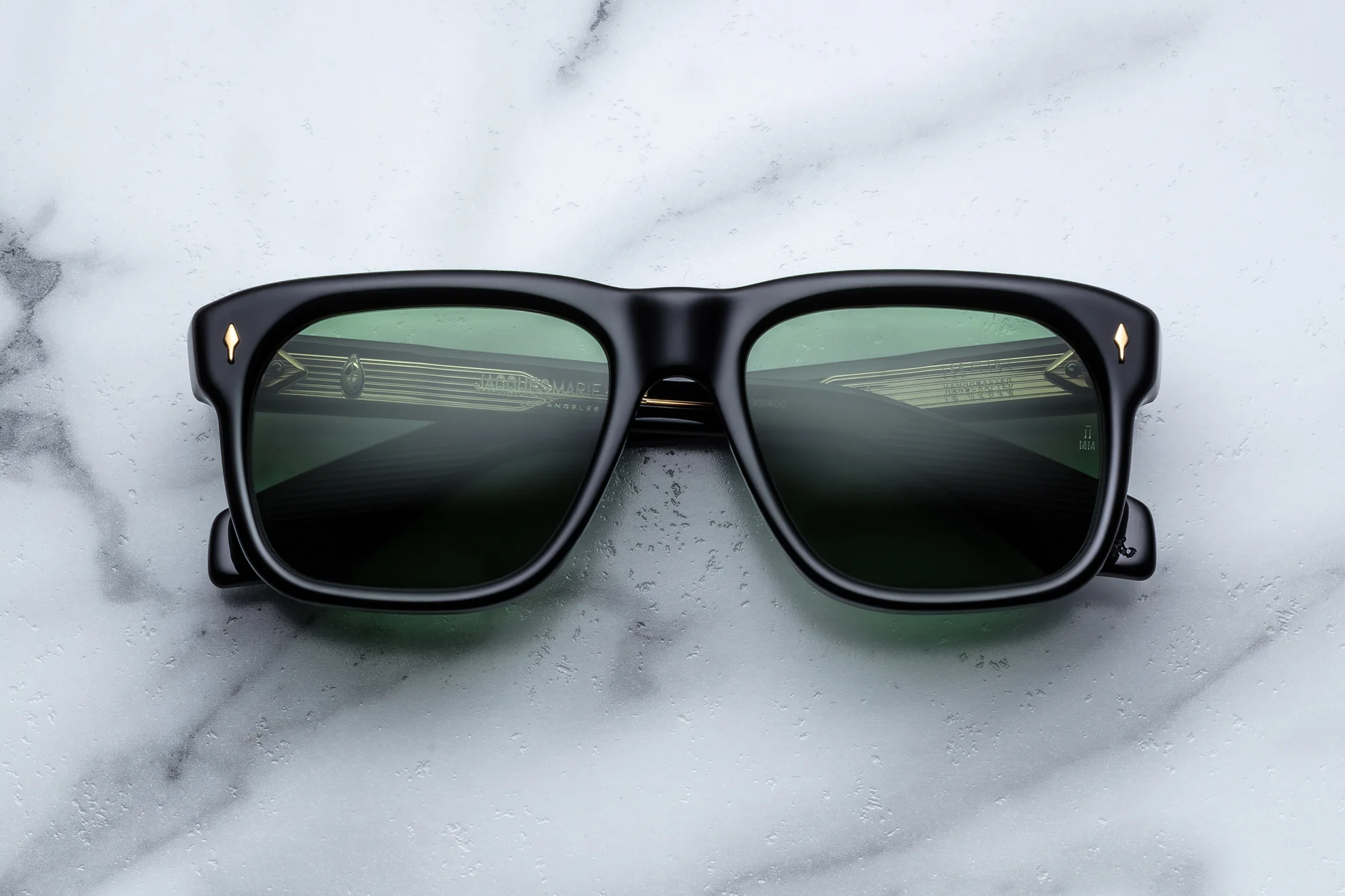 Sunglasses Model Yves in Color Venom with Emerald Lenses from Jacques Marie Mage