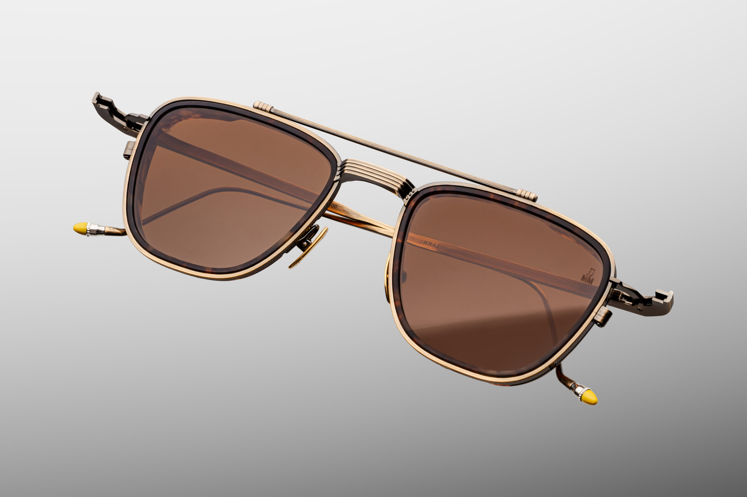 Sunglasses Model 1992 in Color Antique Gold with Pecan lenses from the Jacques Marie Mage's Ayrton Senna collection
