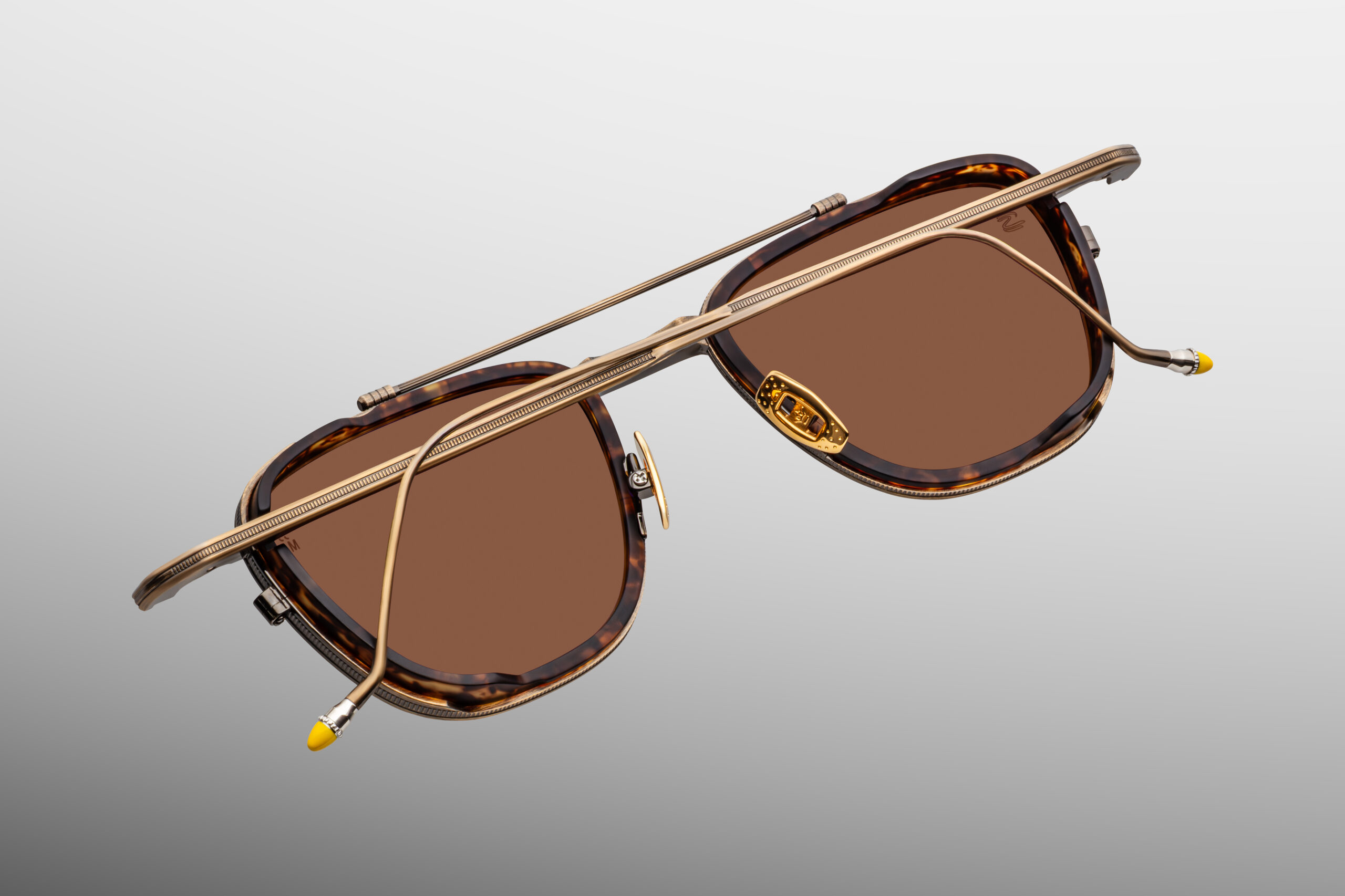Sunglasses Model 1992 in Color Antique Gold with Pecan lenses from the Jacques Marie Mage's Ayrton Senna collection