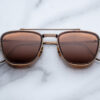 Sunglasses Model 1992 in Color Antique Gold with Pecan lenses from the Jacques Marie Mage's Ayrton Senna collection