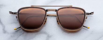 Sunglasses Model 1992 in Color Antique Gold with Pecan lenses from the Jacques Marie Mage's Ayrton Senna collection
