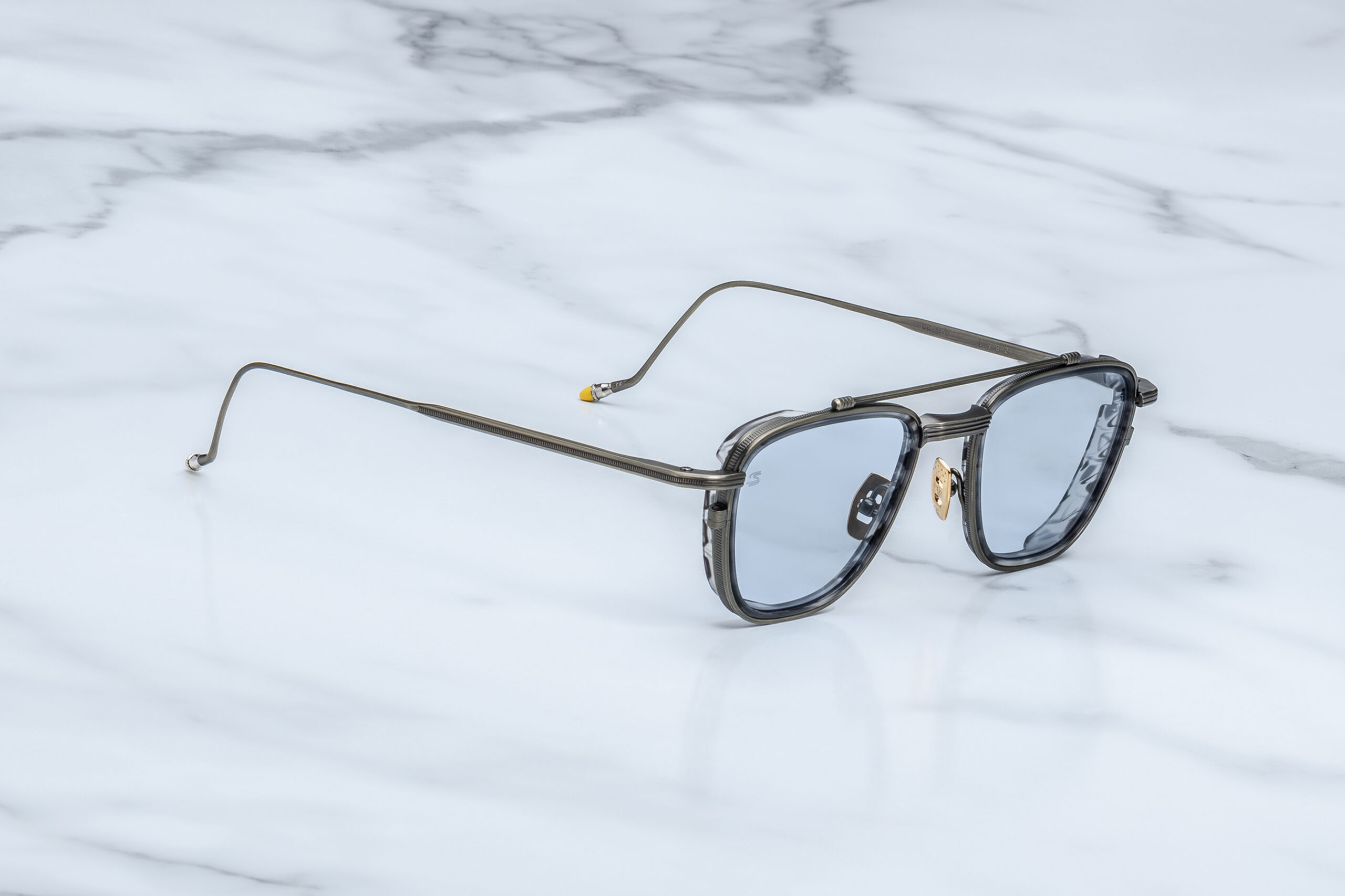 Sunglasses Model 1992 in Color Antique Gunmetal with Light blue lenses from the Jacques Marie Mage's Ayrton Senna collection