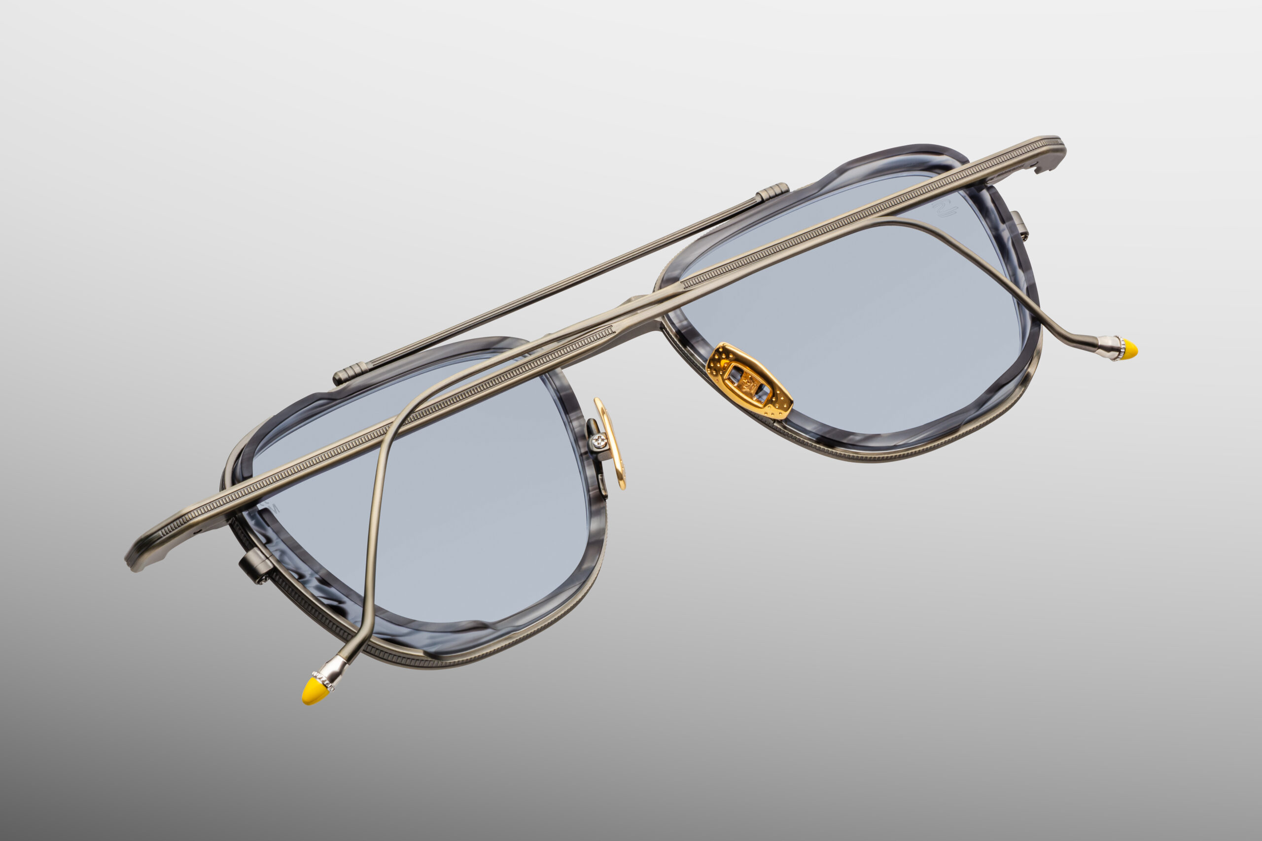 Sunglasses Model 1992 in Color Antique Gunmetal with Light blue lenses from the Jacques Marie Mage's Ayrton Senna collection