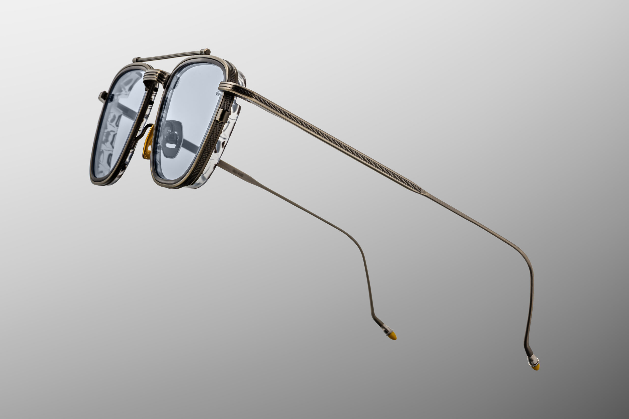 Sunglasses Model 1992 in Color Antique Gunmetal with Light blue lenses from the Jacques Marie Mage's Ayrton Senna collection