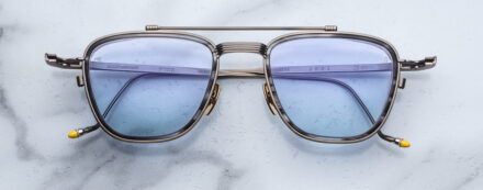 Sunglasses Model 1992 in Color Antique Gunmetal with Light blue lenses from the Jacques Marie Mage's Ayrton Senna collection