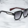 Sunglasses Model Alfred in Bloodstone with Jet Gradient lenses from Jacques Marie Mage