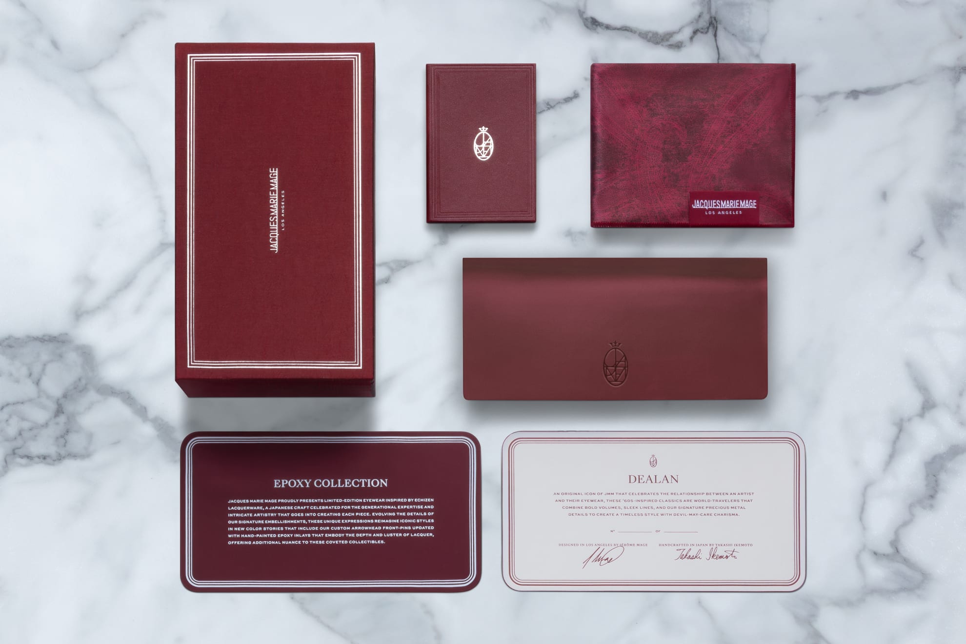 Sunglasses Model Vendome in Color Cassis with Ruby Lenses from Jacques Marie Mage's Epoxy II special collection