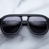 Sunglasses Model Jasper in Color Raven with Charcoal lenses from Jacques Marie Mage