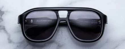 Sunglasses Model Jasper in Color Raven with Charcoal lenses from Jacques Marie Mage