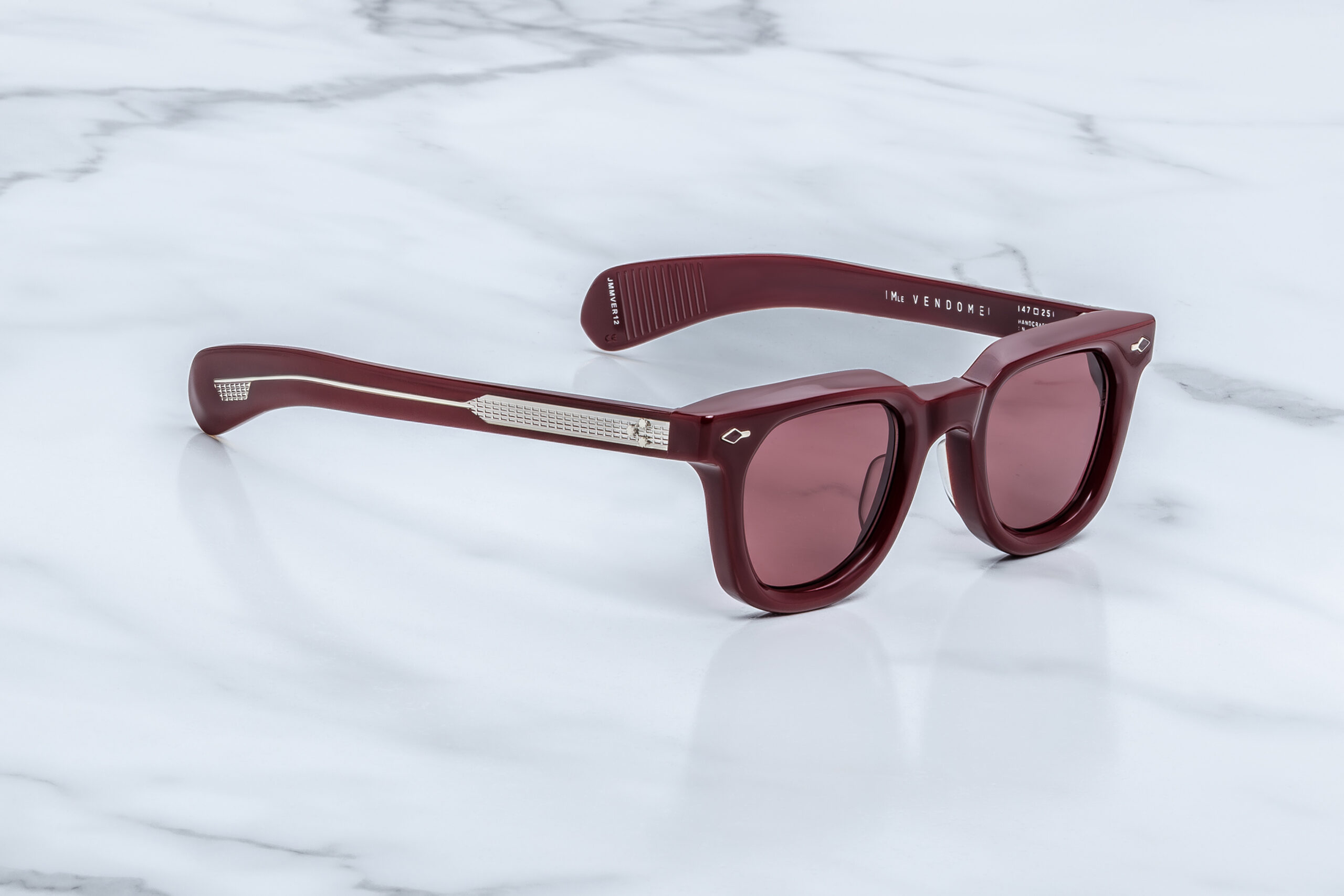 Sunglasses Model Vendome in Color Cassis with Ruby Lenses from Jacques Marie Mage's Epoxy II special collection