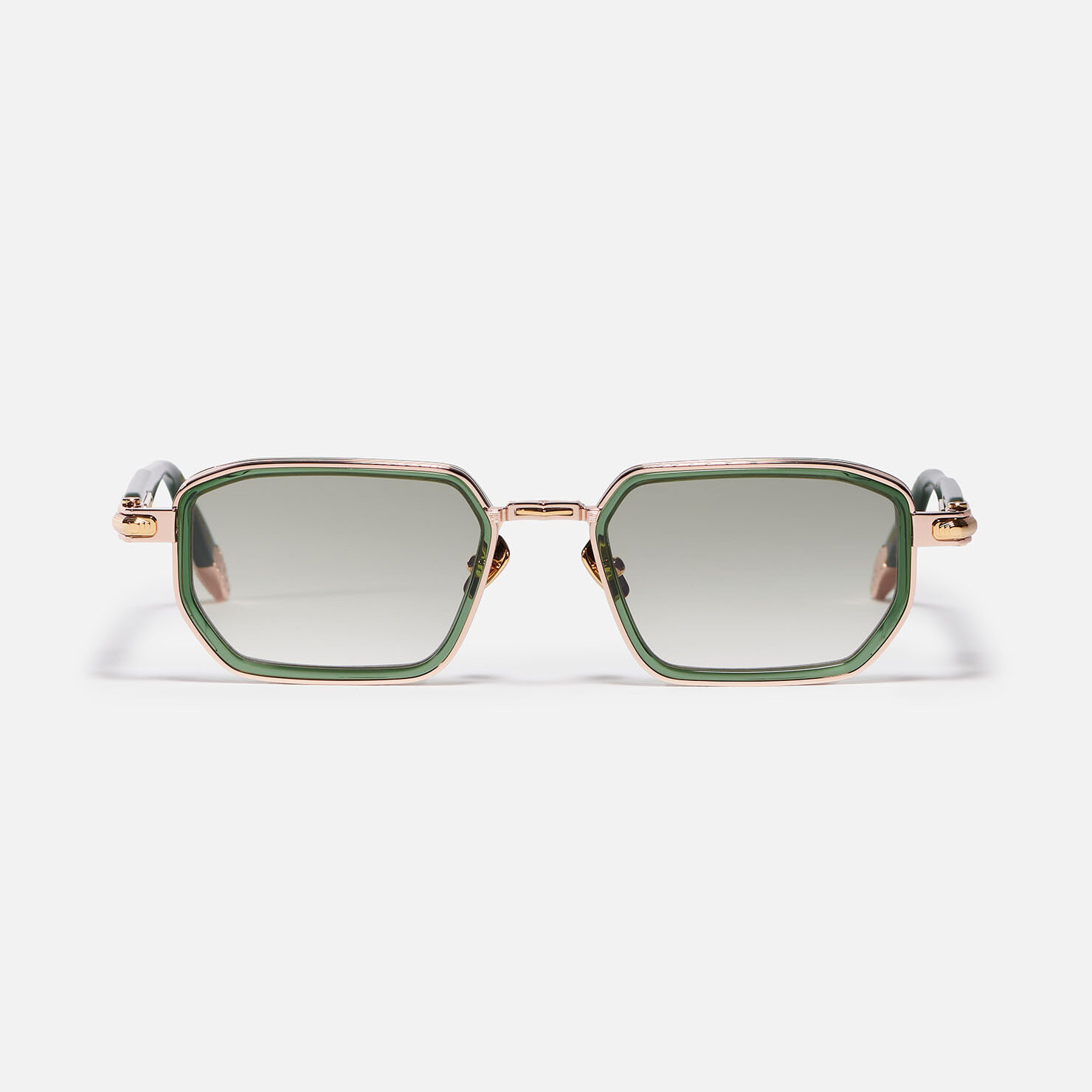 Sunglasses Model Miles in Color C432 with Clear Green Gradient lenses from John Dalia