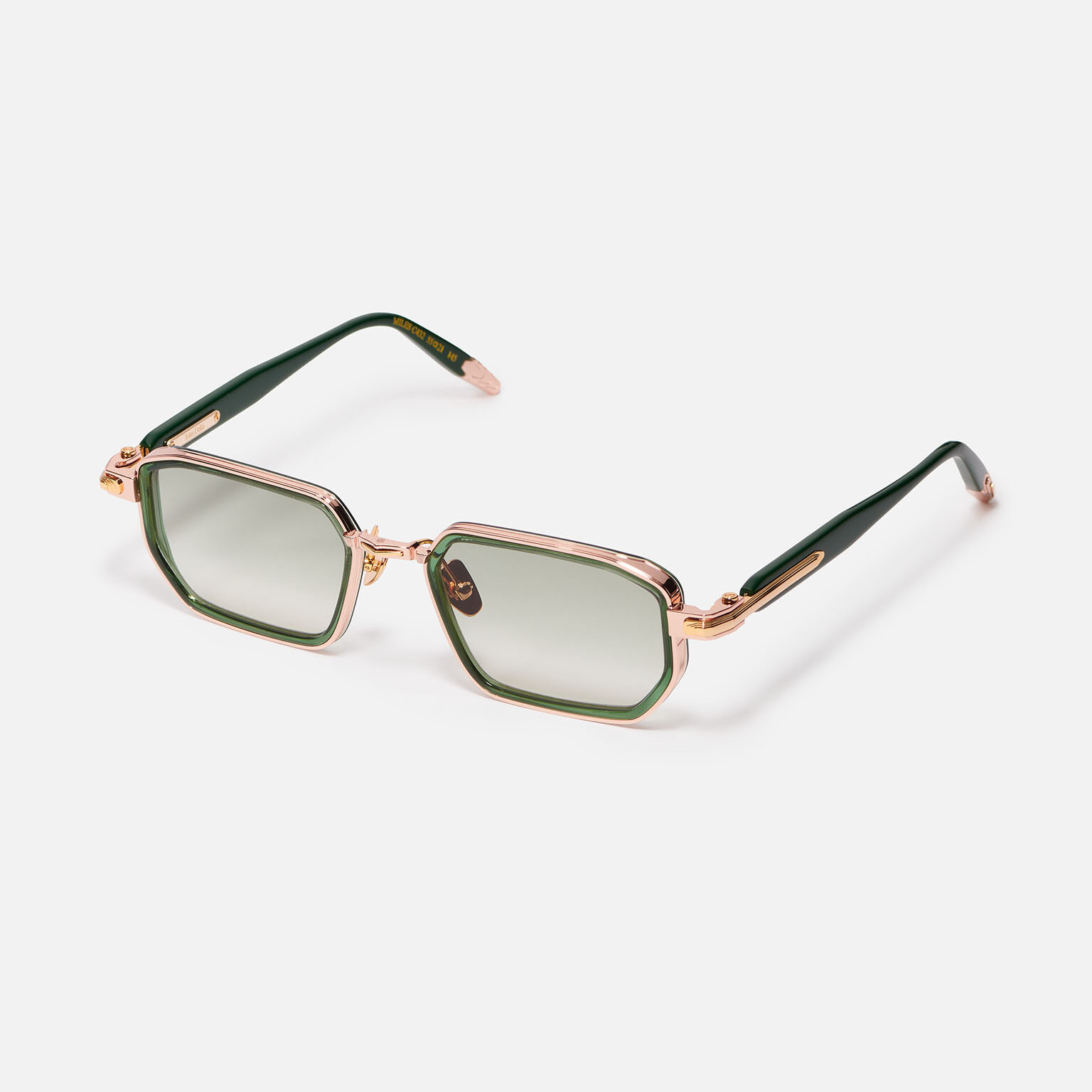 Sunglasses Model Miles in Color C432 with Clear Green Gradient lenses from John Dalia