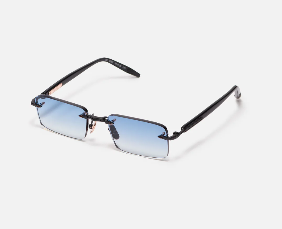 Sunglasses Model R01 in Color C303 with Clear Blue Gradient lenses from John Dalia