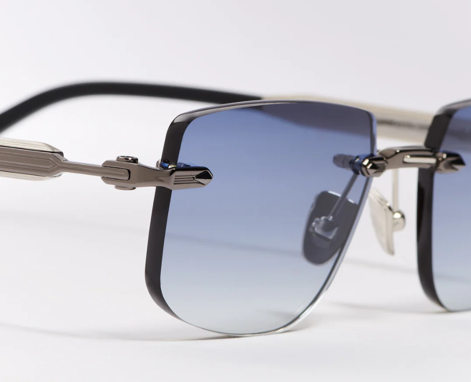 Sunglasses Model R04 in Color C420 with Dark blue Gradient lenses from John Dalia