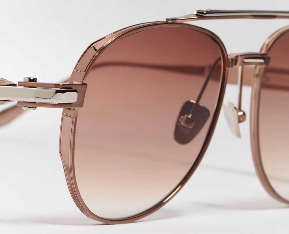 Sunglasses Model Akira in Color C461 with Vintage Brown Gradient lenses from John Dalia