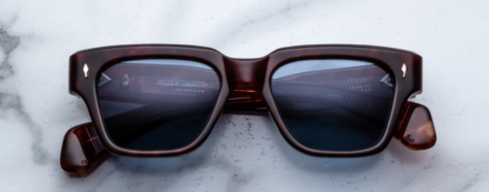 Sunglasses Model Fellini in Color Breccia with Prussian Blue CR39 lenses from Jacques Marie Mage