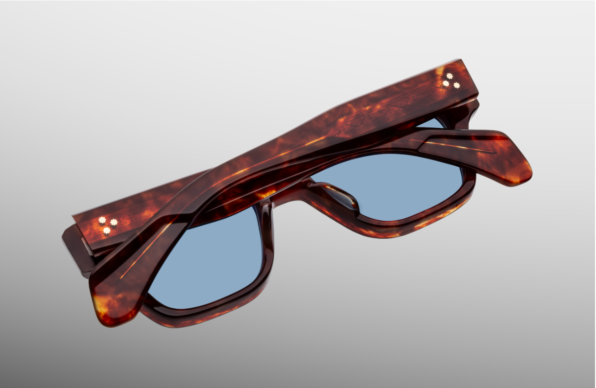 Sunglasses Model Fellini in Color Breccia with Prussian Blue CR39 lenses from Jacques Marie Mage