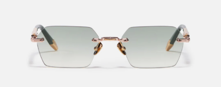 Sunglasses Model R03 in Color C432 with Clear Green Gradient lenses from John Dalia