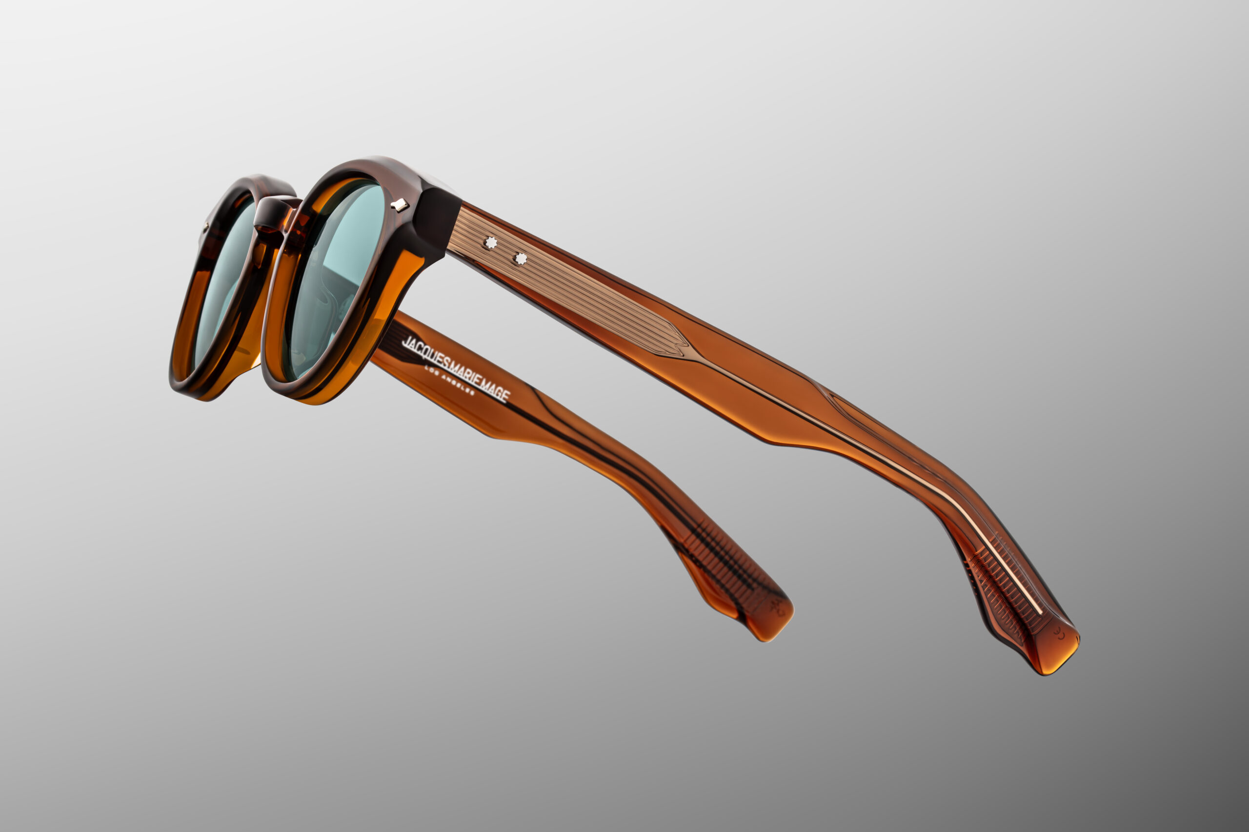 Sunglasses Model Clemens in Hickory with Seagreen lenses from Jacques Marie Mage