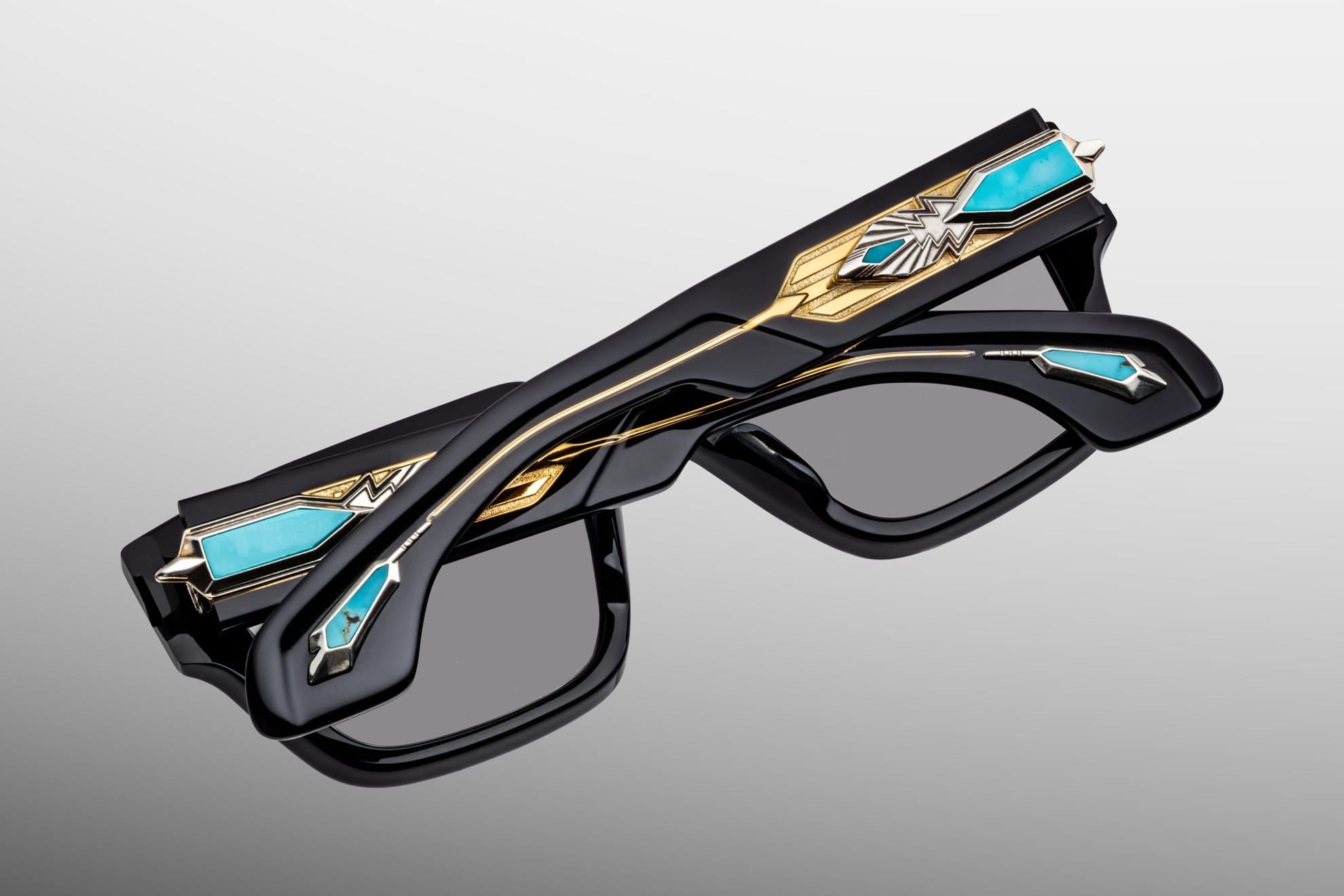 Sunglasses Model Diné in Color Bloodstone with Black Minéral lenses from the Jacques Marie Mage's Bo joe collection