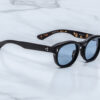 Suglasses Model Dr.Dream in Color Noir with Cerulean lenses from Jacques Marie Mage's exclusive John & Yoko collection
