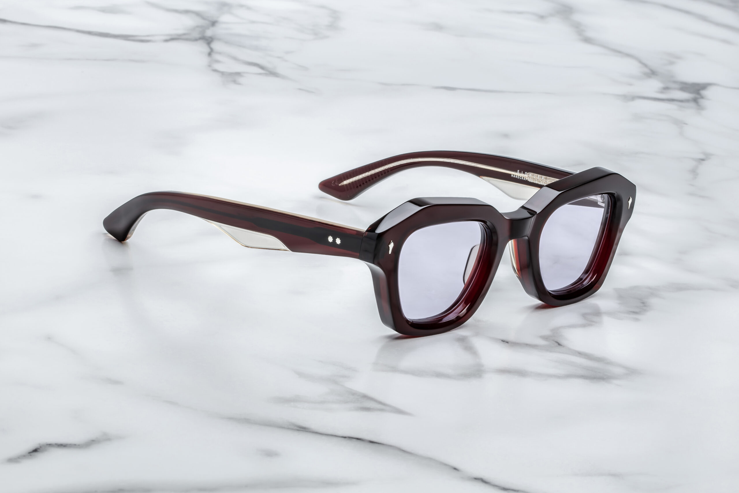 Sunglasses Model Eichler in Color Cherry with Lavender lenses from Jacques Marie Mage