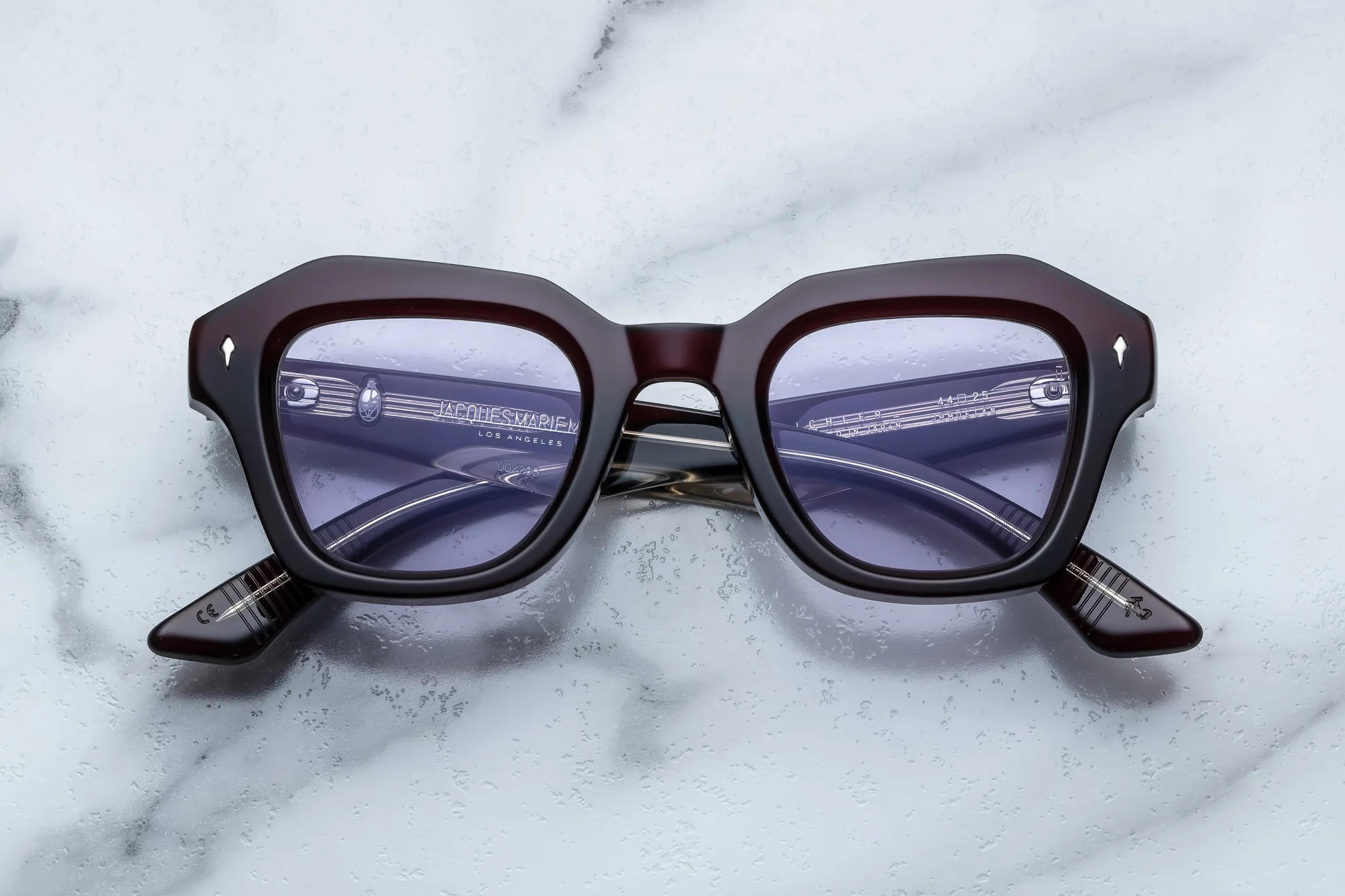 Sunglasses Model Eichler in Color Cherry with Lavender lenses from Jacques Marie Mage