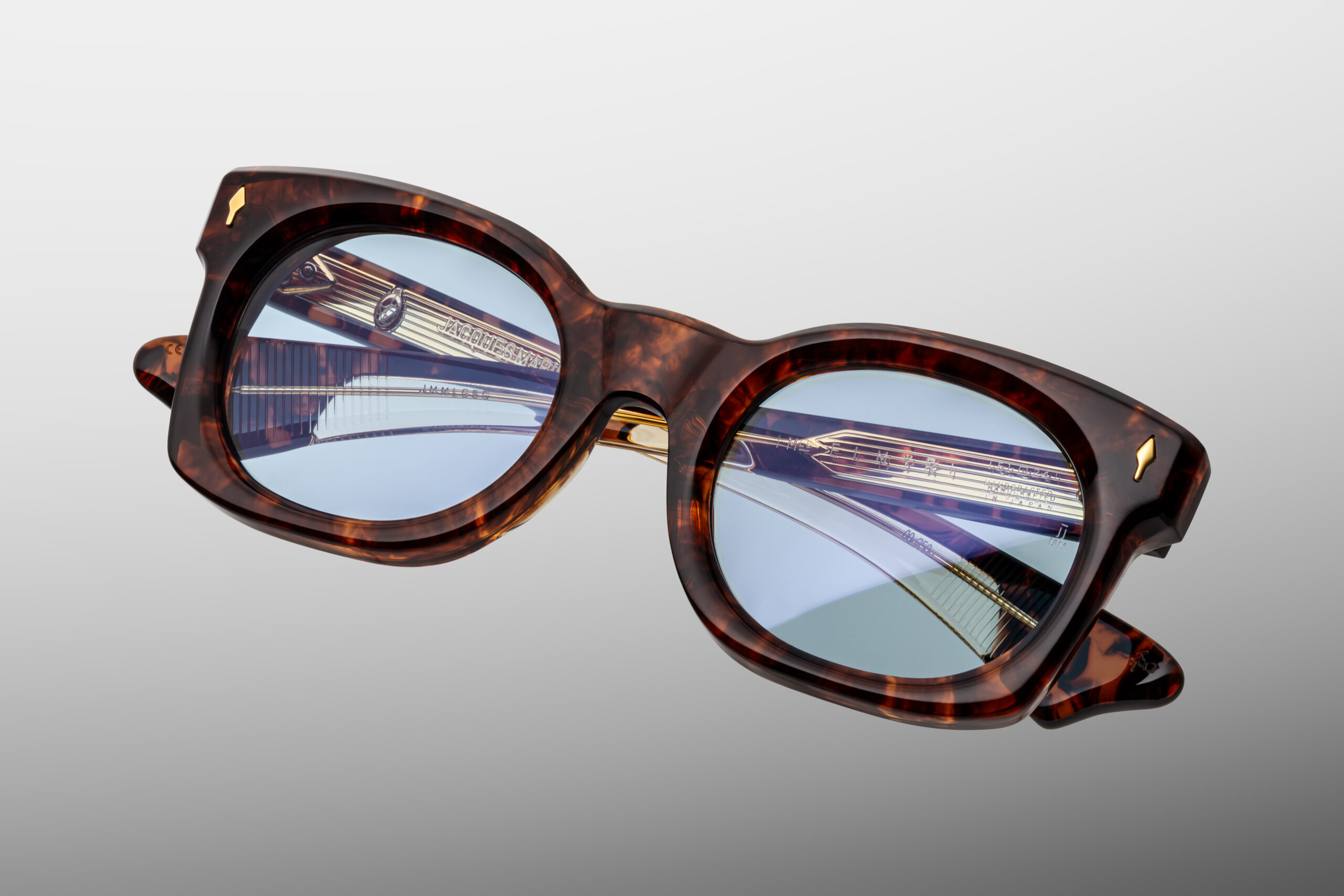 Sunglasses Model Elmyr in Color Argyle with powder Blue lenses from Jacques Marie Mage