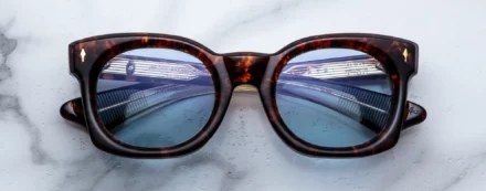 Sunglasses Model Elmyr in Color Argyle with powder Blue lenses from Jacques Marie Mage