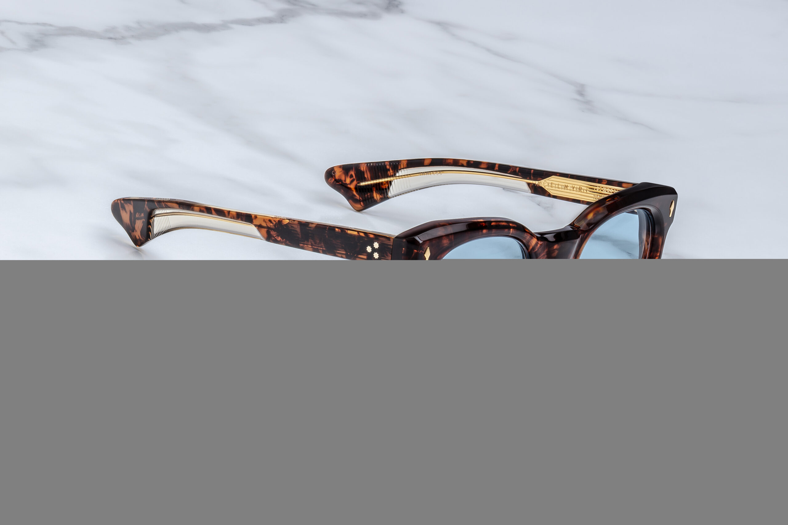 Sunglasses Model Elmyr in Color Argyle with powder Blue lenses from Jacques Marie Mage