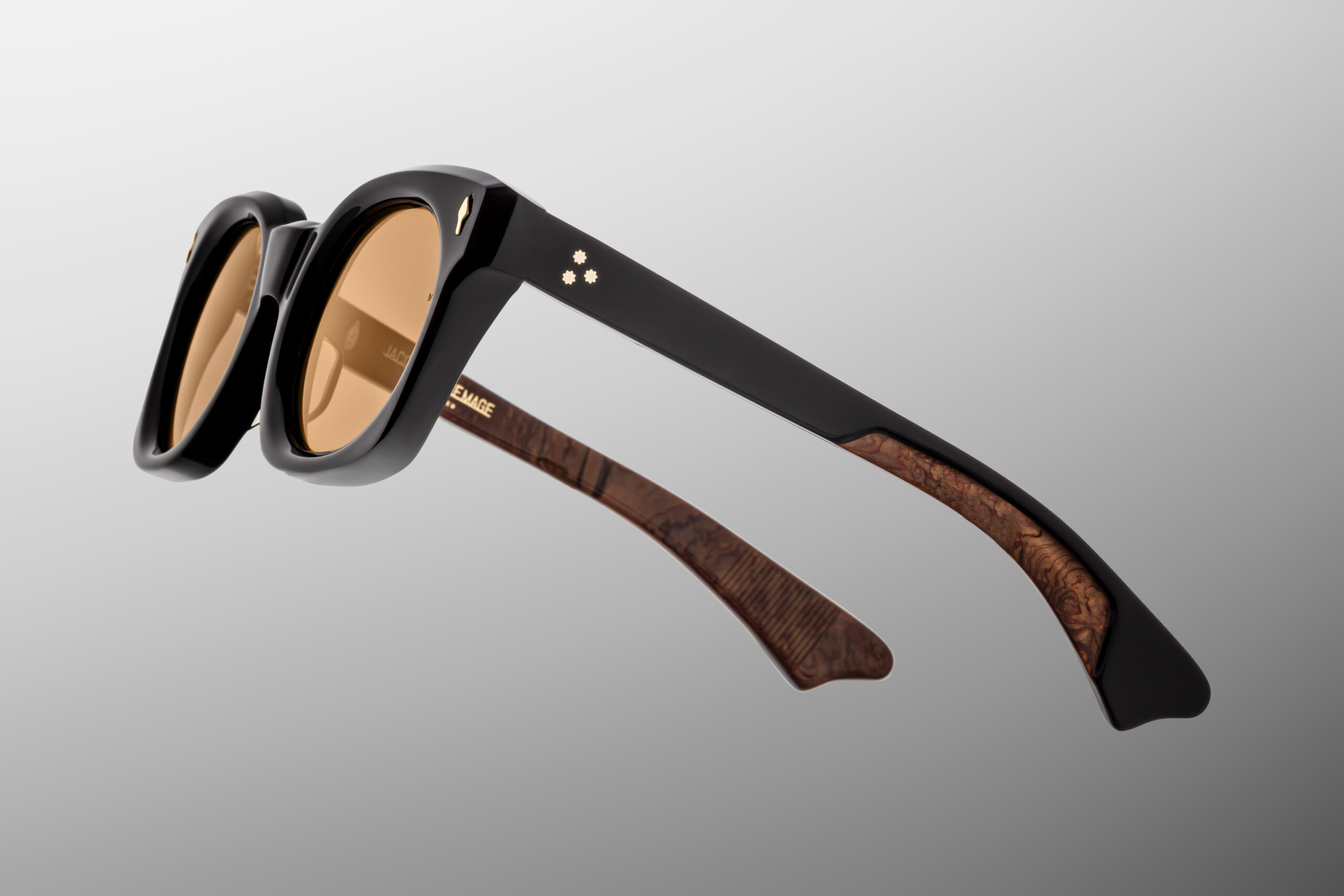 Sunglasses Model Elmyr in Noir X with Orange lenses from Jacques Marie Mage