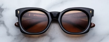 Sunglasses Model Elmyr in Noir X with Orange lenses from Jacques Marie Mage