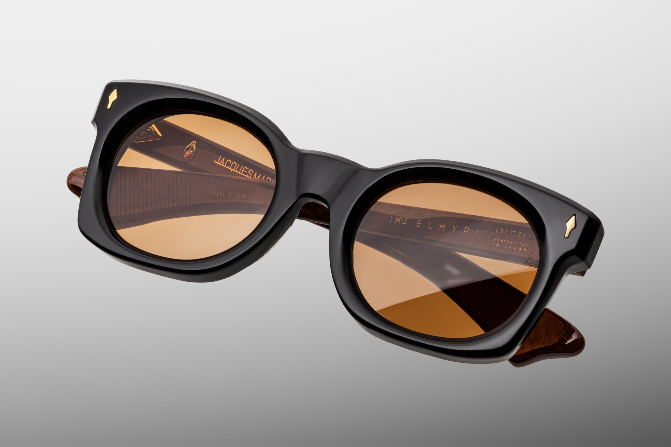 Sunglasses Model Elmyr in Noir X with Orange lenses from Jacques Marie Mage