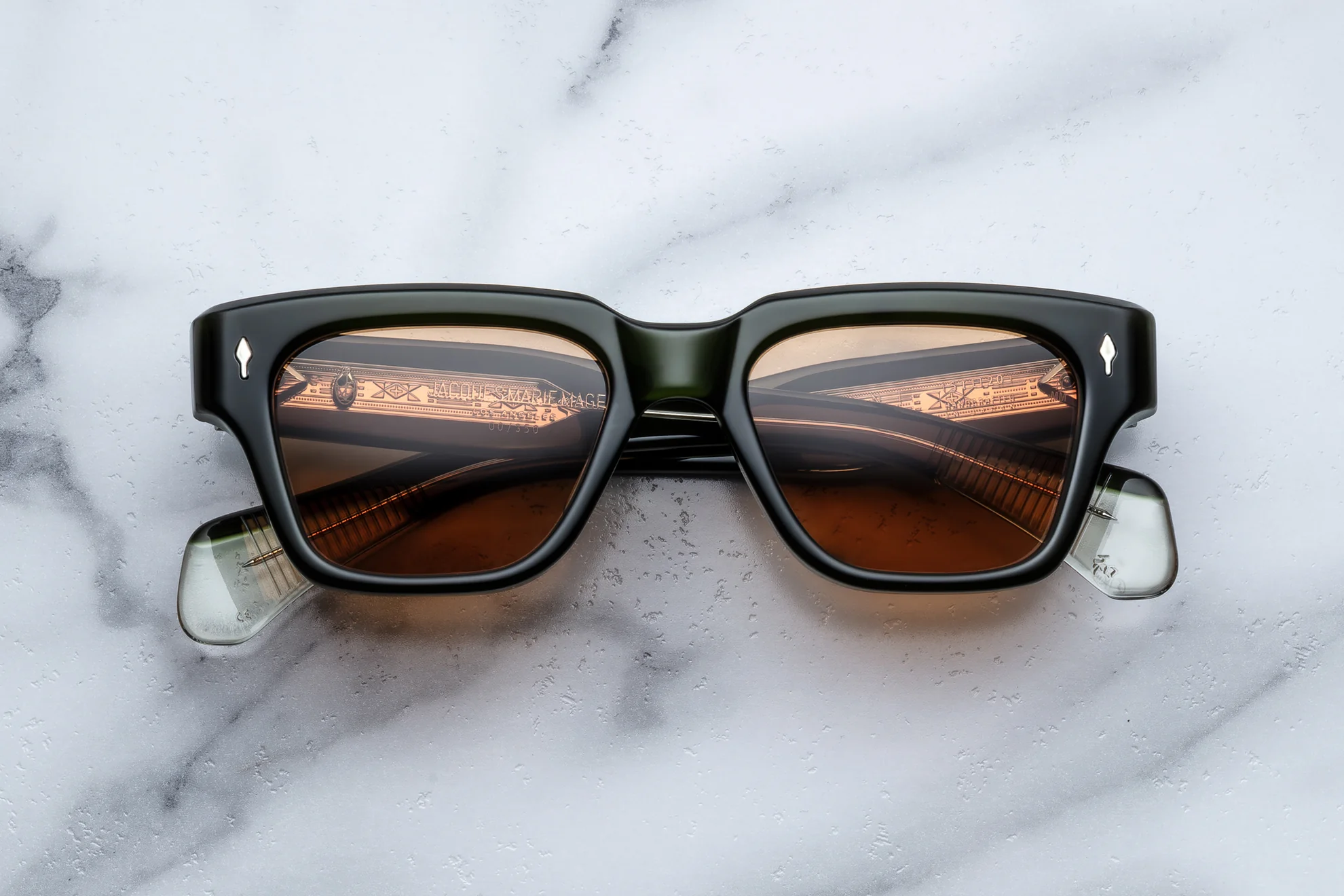 Sunglasses Model Fellini in Color Bornéo with Orange lenses from Jacques Marie Mage