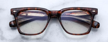 Optical Frame Model Herbie in color Argyle with Sueprlight Bronze lenses from JAcques Marie Mage's Blue Note collection